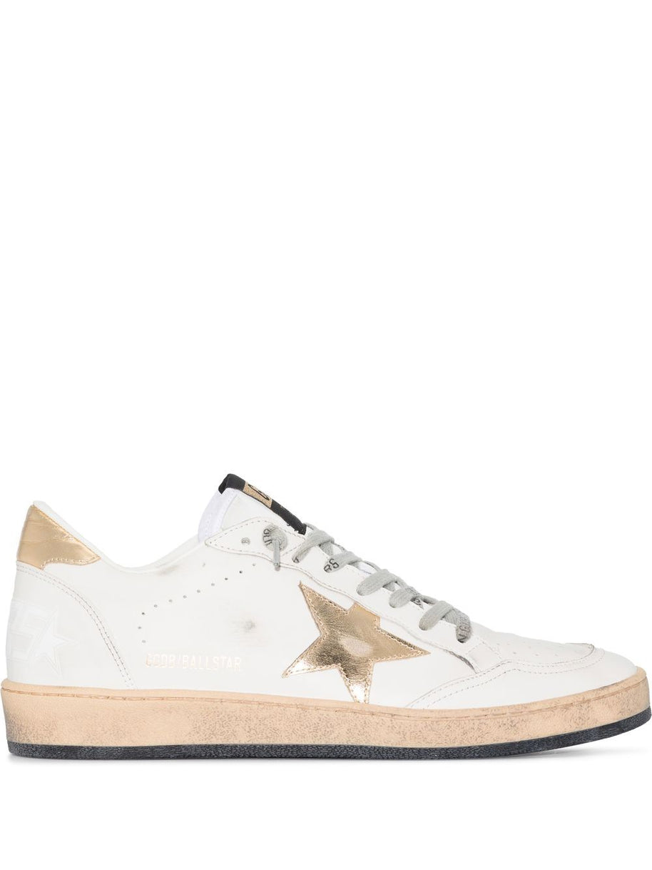 Golden Goose Ball Star Leather Sneakers - Golden