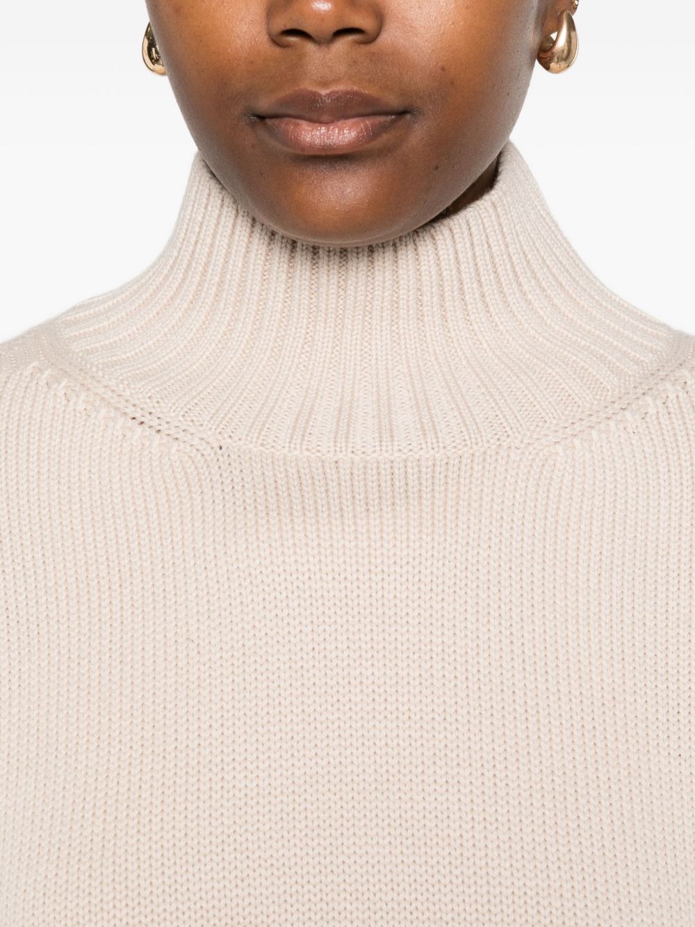 Fabiana Filippi Wool Turtleneck Sweater Powder