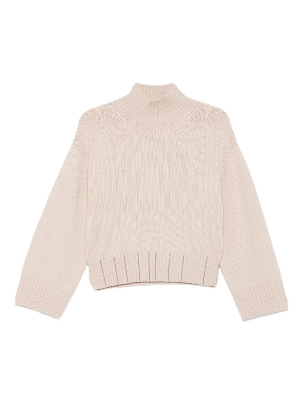 Fabiana Filippi Wool Turtleneck Sweater Powder