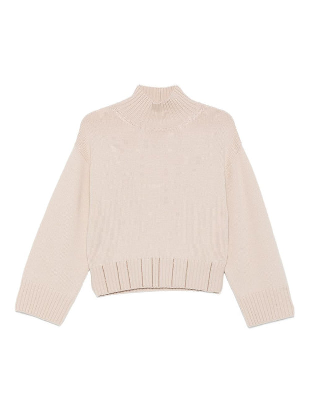 Fabiana Filippi Wool Turtleneck Sweater Powder