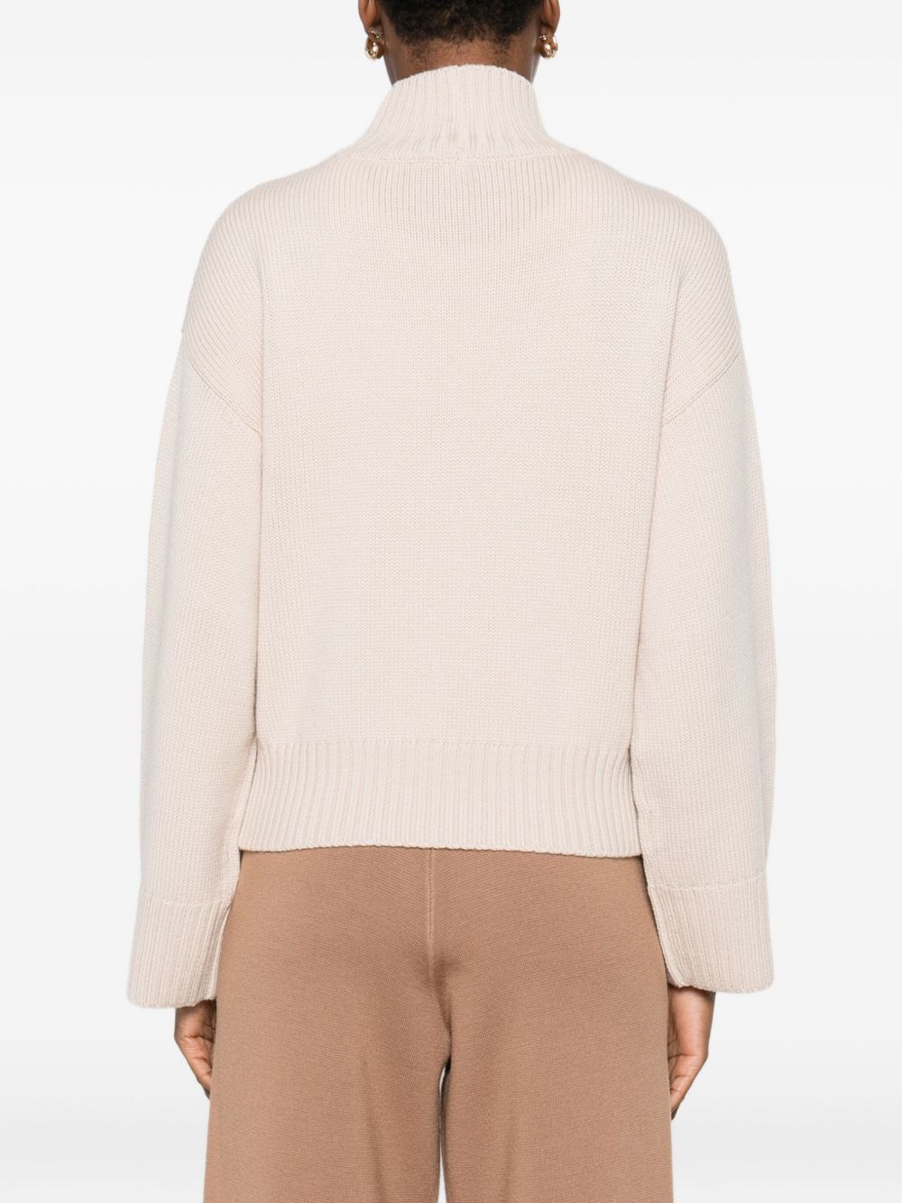Fabiana Filippi Wool Turtleneck Sweater Powder