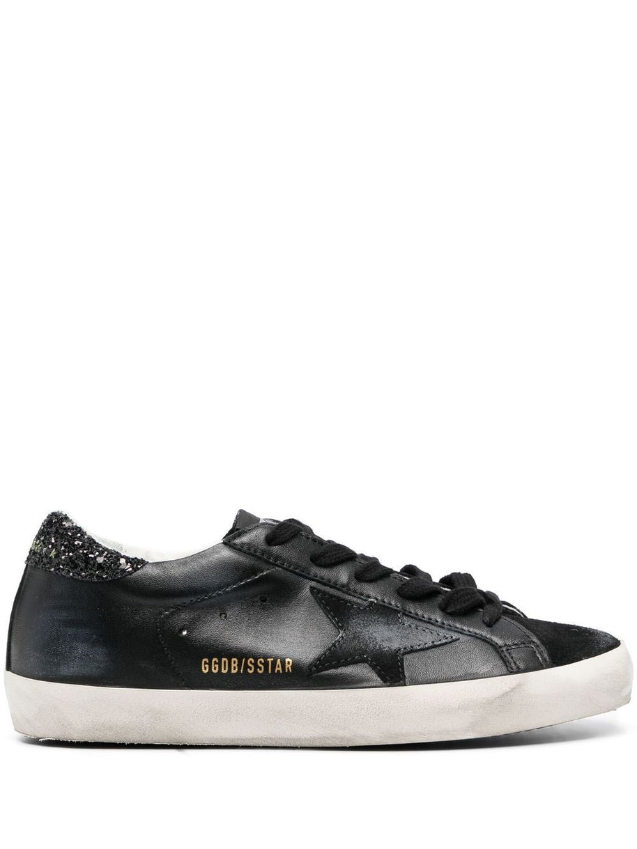 Golden Goose Super-Star Leather Sneakers - Black
