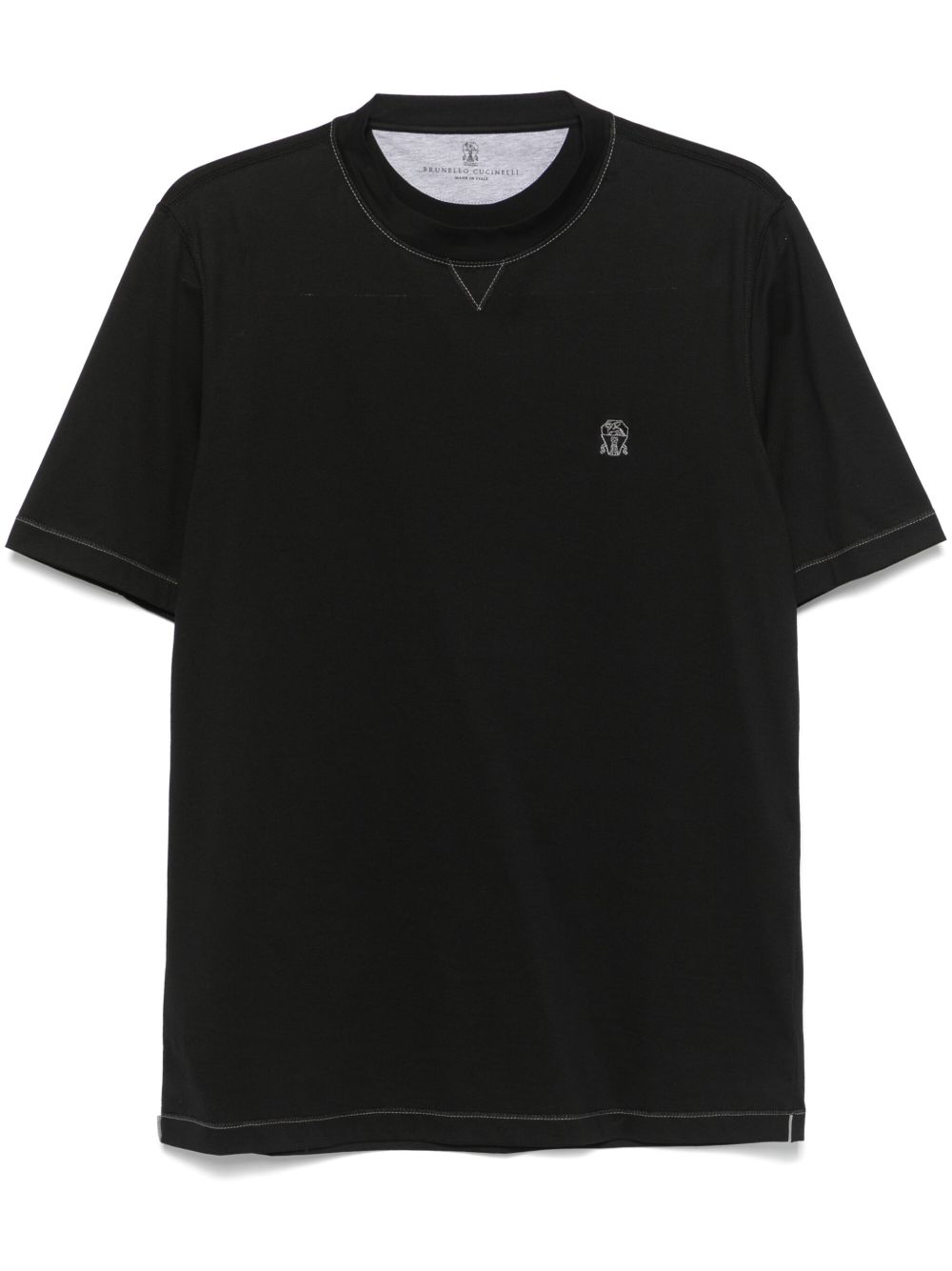 Brunello Cucinelli Logo Cotton T-shirt - Black