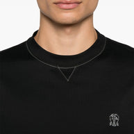 Brunello Cucinelli Logo Cotton T-shirt - Black
