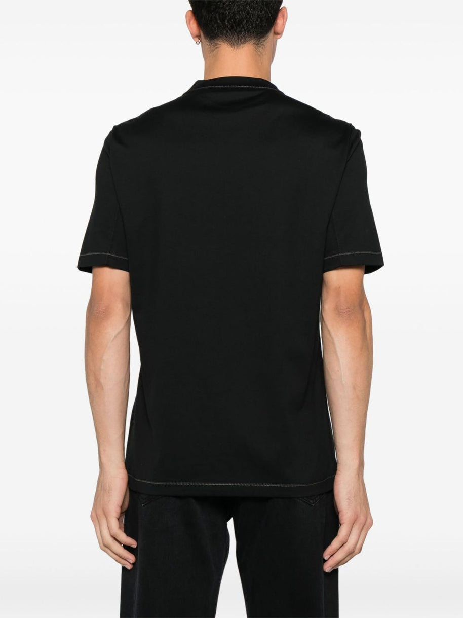 Brunello Cucinelli Logo Cotton T-shirt - Black