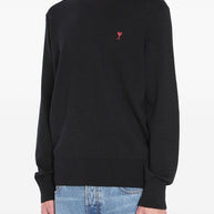 Ami Paris Ami De Coeur Wool Sweater - Black