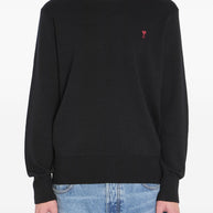 Ami Paris Ami De Coeur Wool Sweater - Black
