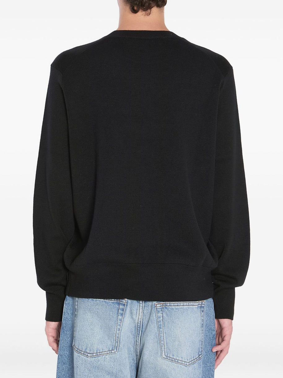 Ami Paris Ami De Coeur Wool Sweater - Black