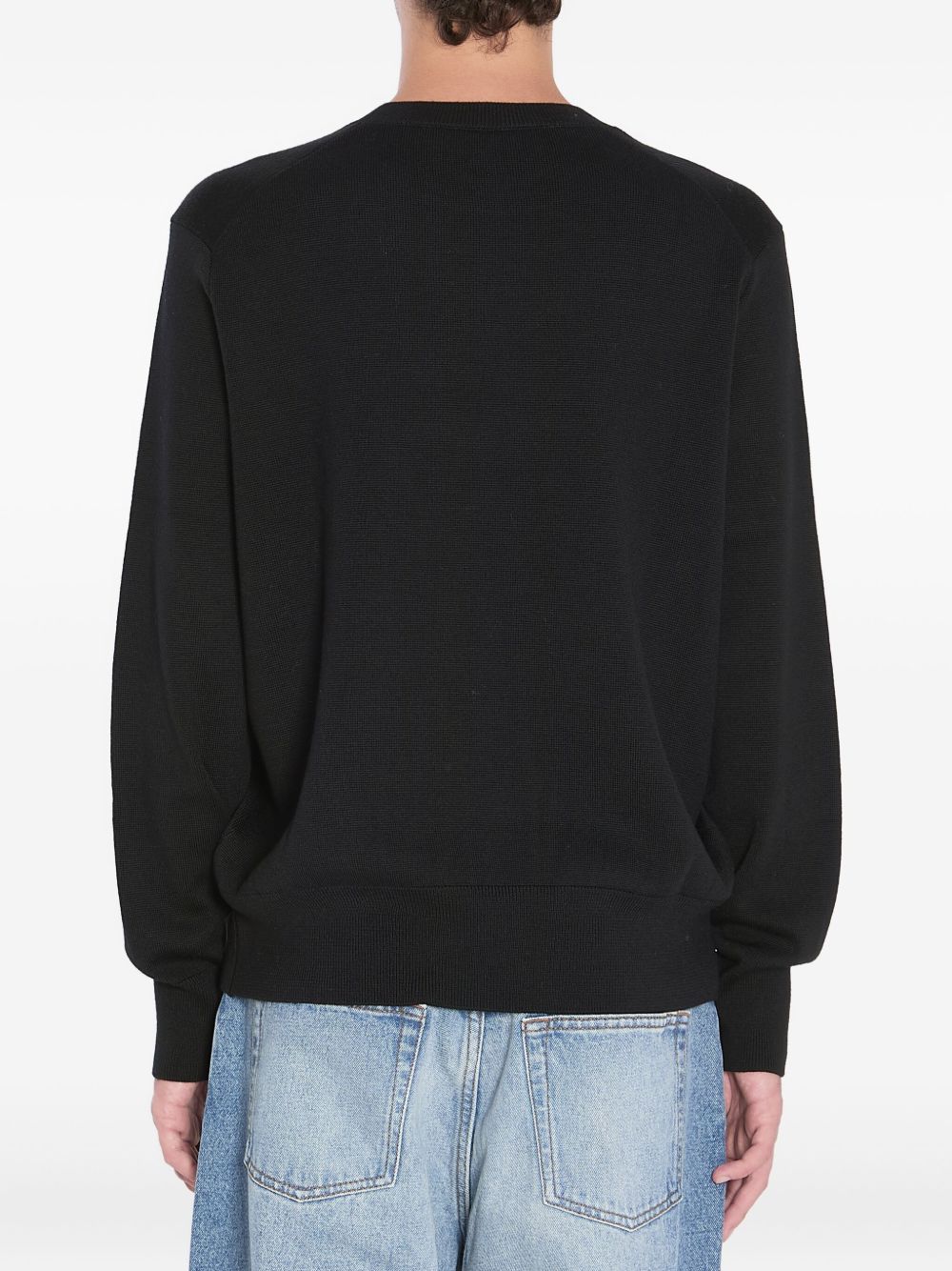 Ami Paris Ami De Coeur Wool Sweater - Black