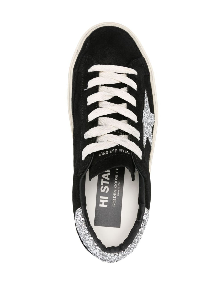 Golden Goose Hi Star Suede Leather Sneakers - Black