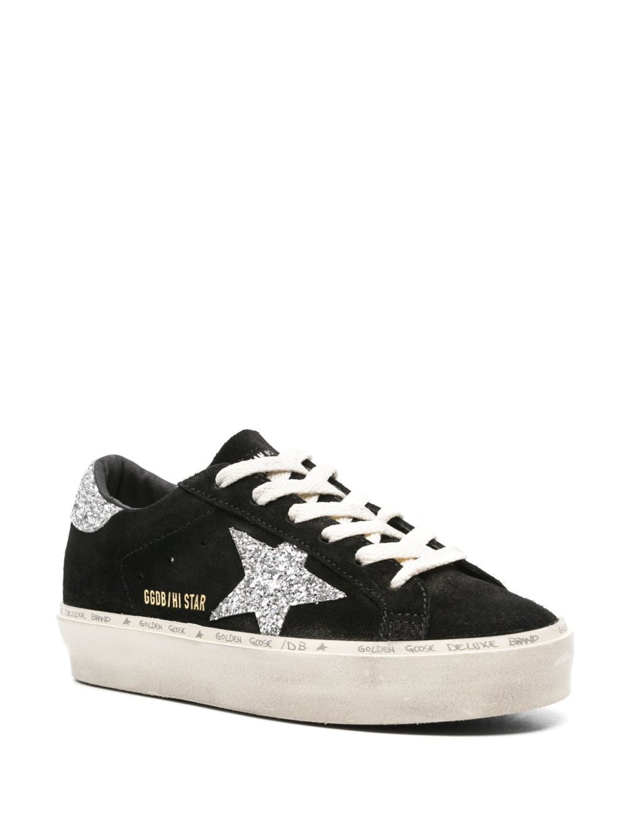 Golden Goose Hi Star Suede Leather Sneakers - Black