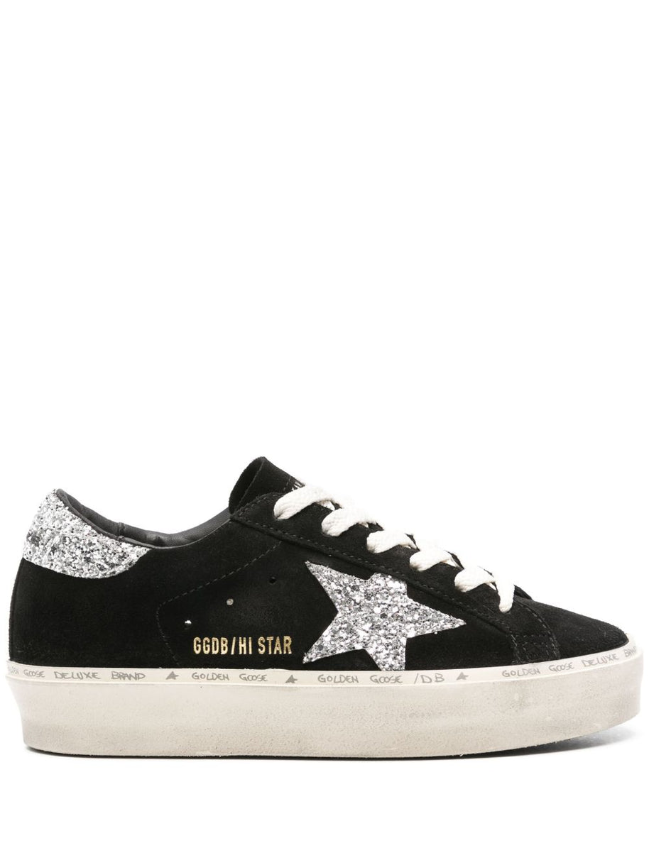 Golden Goose Hi Star Suede Leather Sneakers - Black