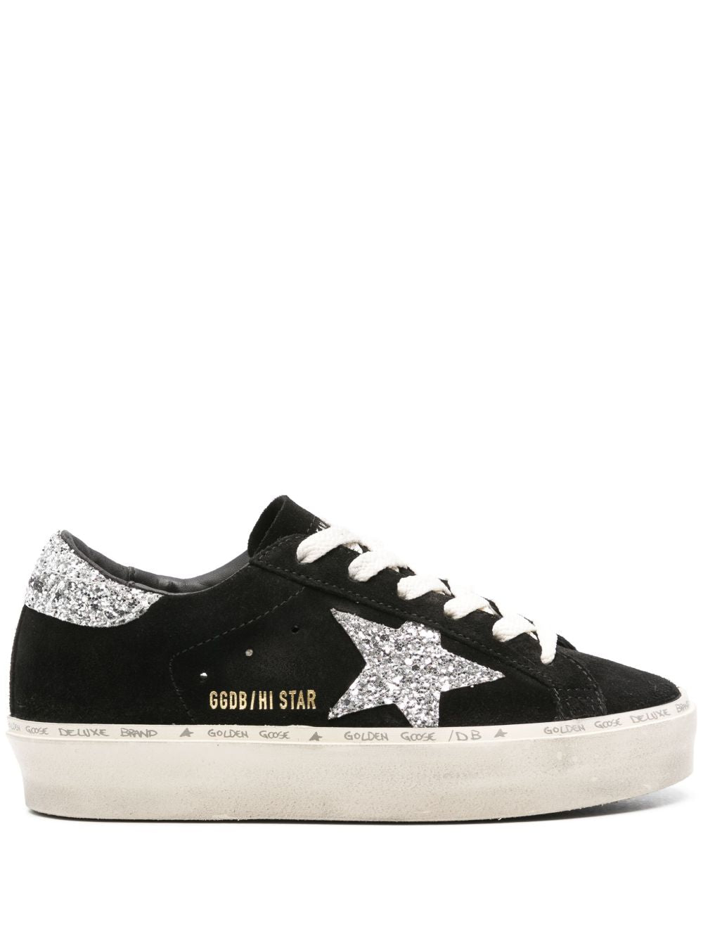 Golden Goose Hi Star Suede Leather Sneakers - Black