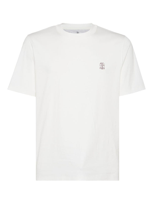Brunello Cucinelli Logo Cotton T-shirt - White