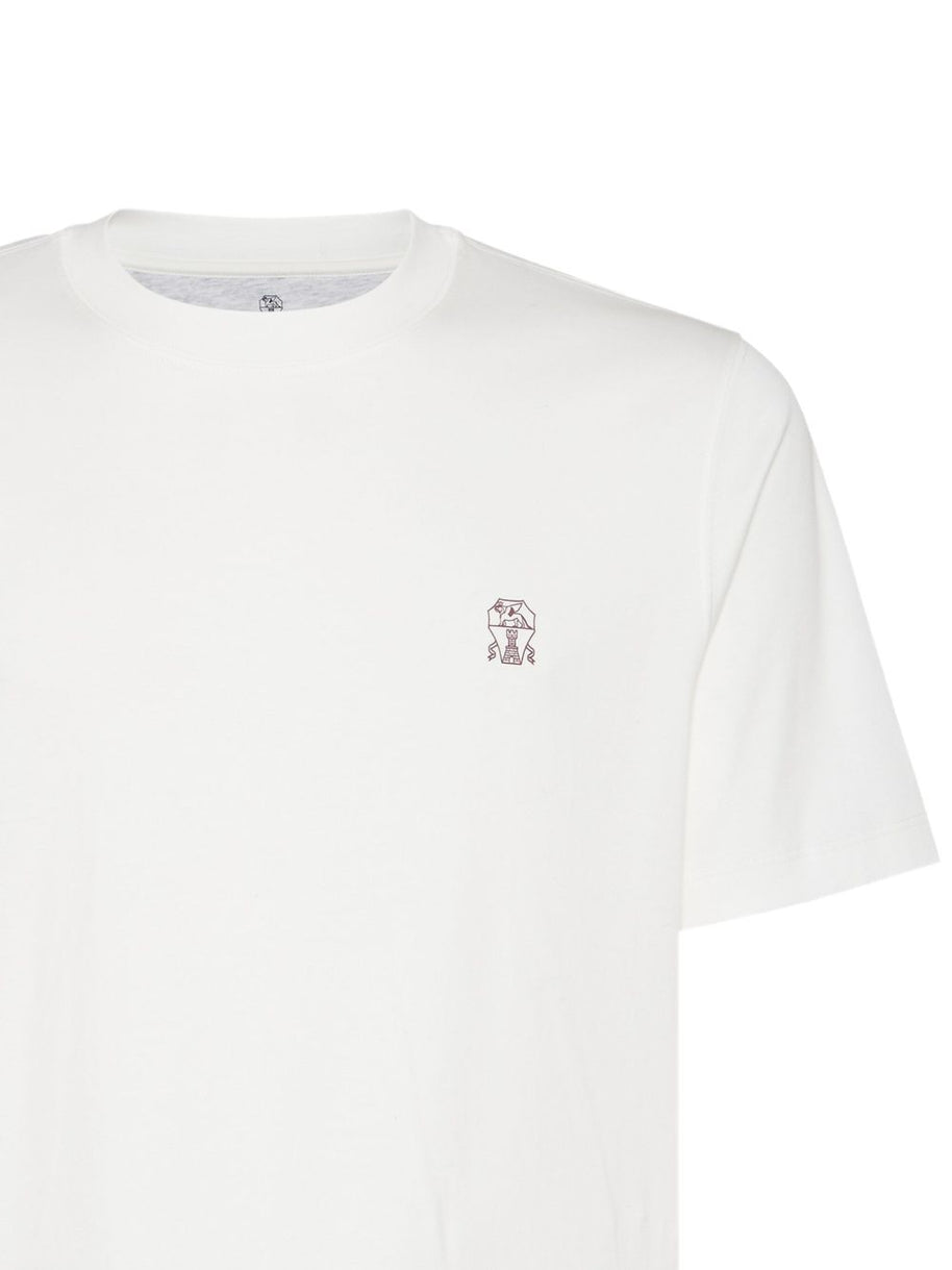 Brunello Cucinelli Logo Cotton T-shirt - White