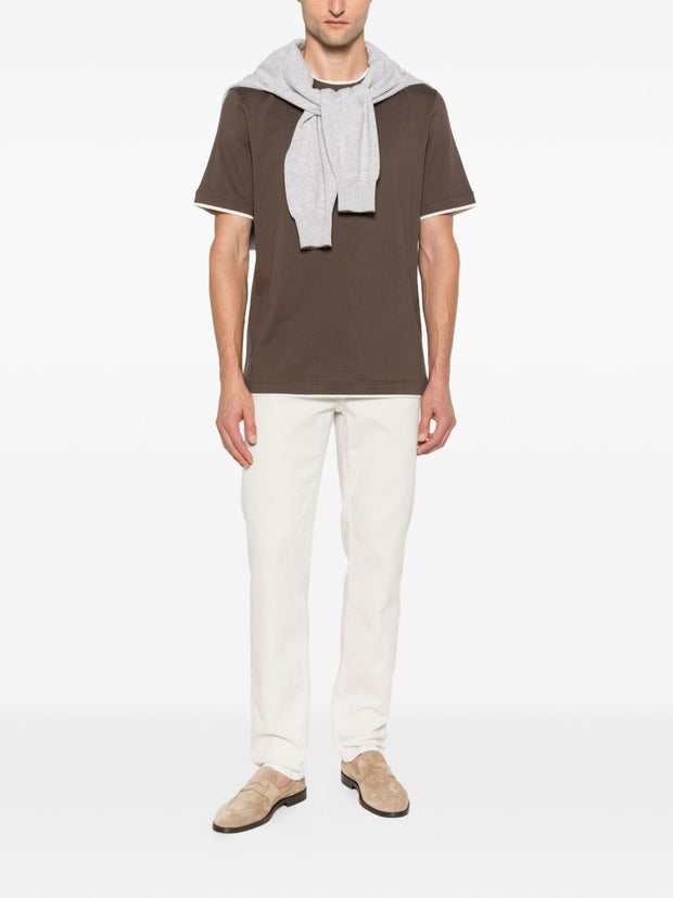 Brunello Cucinelli Chino Cotton Trousers - Grey
