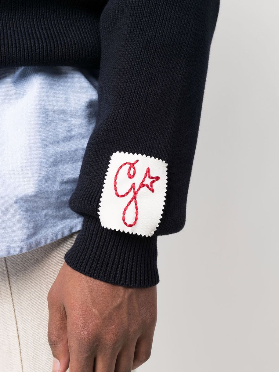 Golden Goose Logo Organic Cotton Sweater - Blue