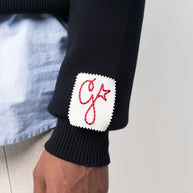 Golden Goose Logo Organic Cotton Sweater - Blue