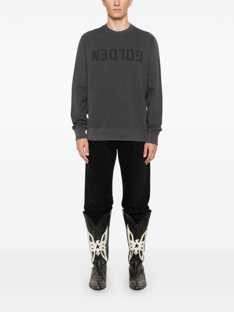 Golden Goose Logo Cotton Sweatshirt - Grey