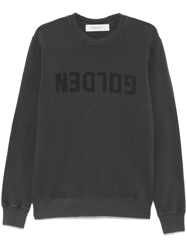 Golden Goose Logo Cotton Sweatshirt - Grey