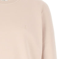 Saint Laurent Cotton Crew Neck Sweater - Powder