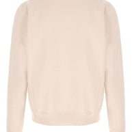Saint Laurent Cotton Crew Neck Sweater - Powder