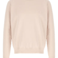Saint Laurent Cotton Crew Neck Sweater - Powder