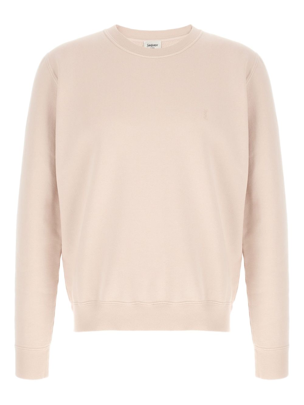 Saint Laurent Cotton Crew Neck Sweater - Powder