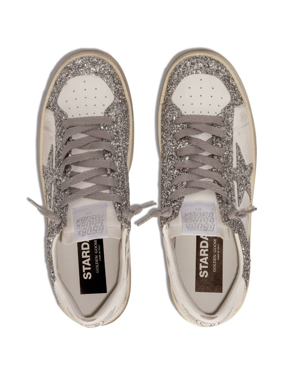 Golden Goose Stardan Leather Sneakers - Silver