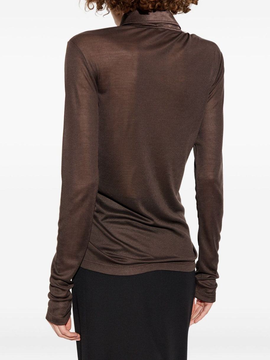 Tom Ford Silk Polo Shirt - Brown
