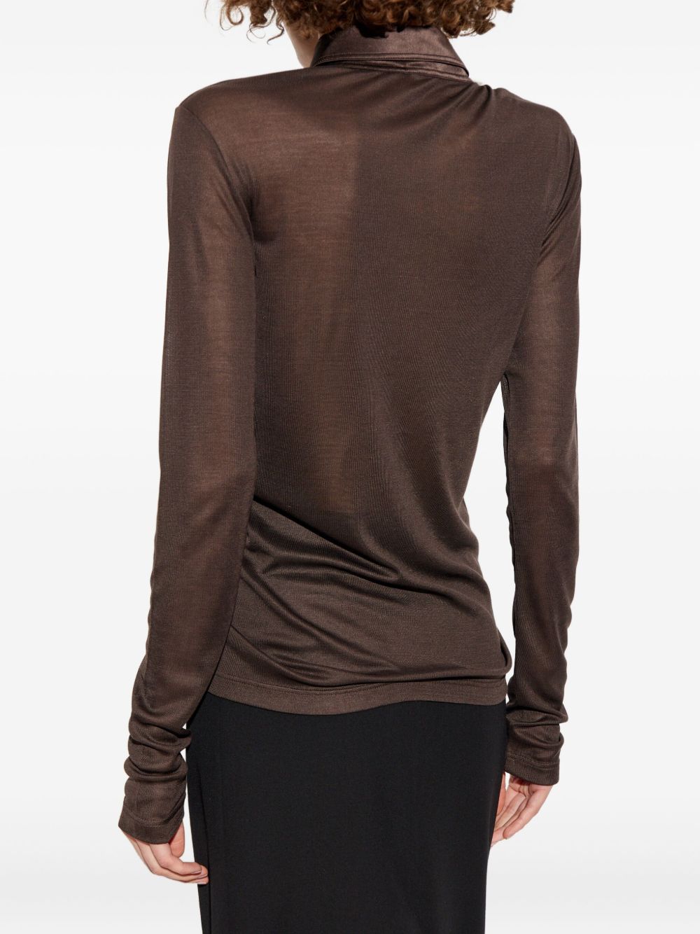 Tom Ford Silk Polo Shirt - Brown