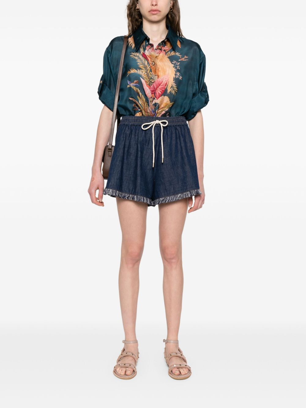 Zimmermann Ascension Printed Silk Shirt - Blue