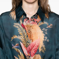Zimmermann Ascension Printed Silk Shirt - Blue