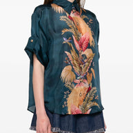 Zimmermann Ascension Printed Silk Shirt - Blue