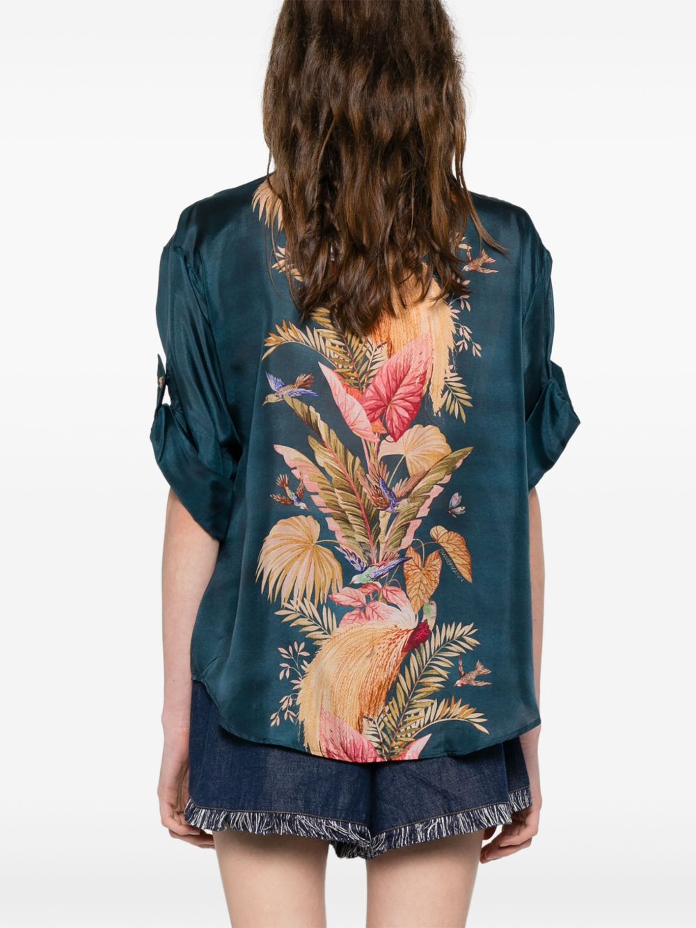 Zimmermann Ascension Printed Silk Shirt - Blue