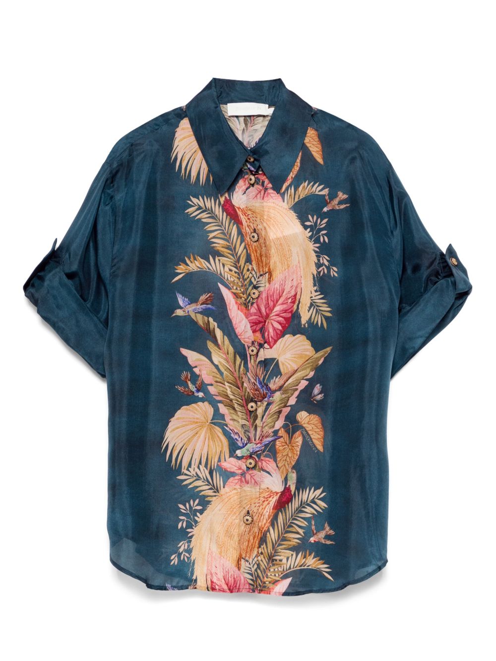 Zimmermann Ascension Printed Silk Shirt - Blue