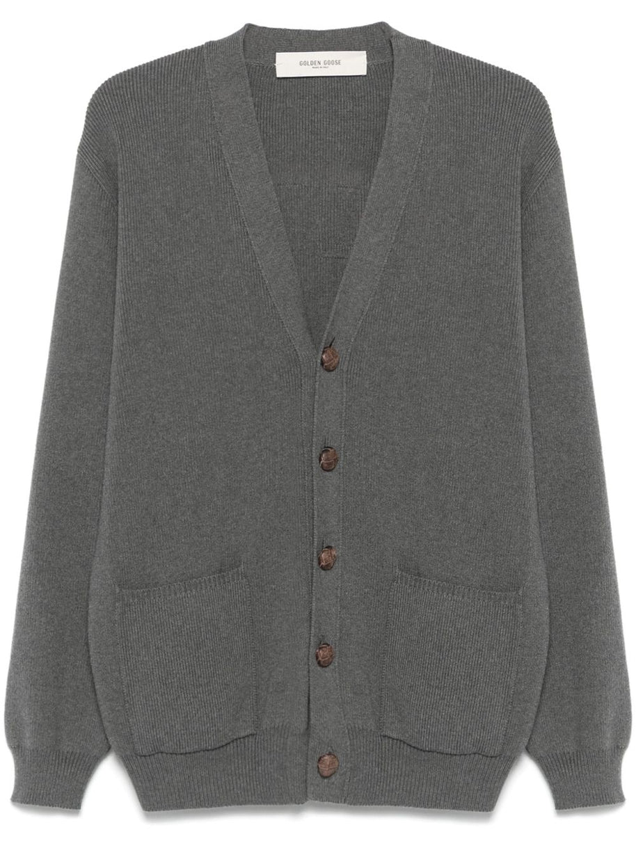 Golden Goose Cotton V-necked Cardigan - Grey