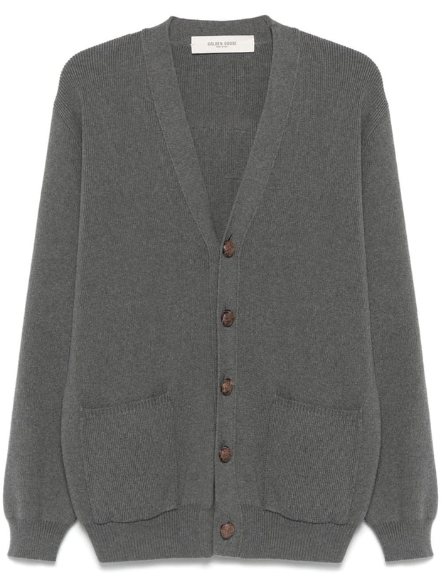 Golden Goose Cotton V-necked Cardigan Grey