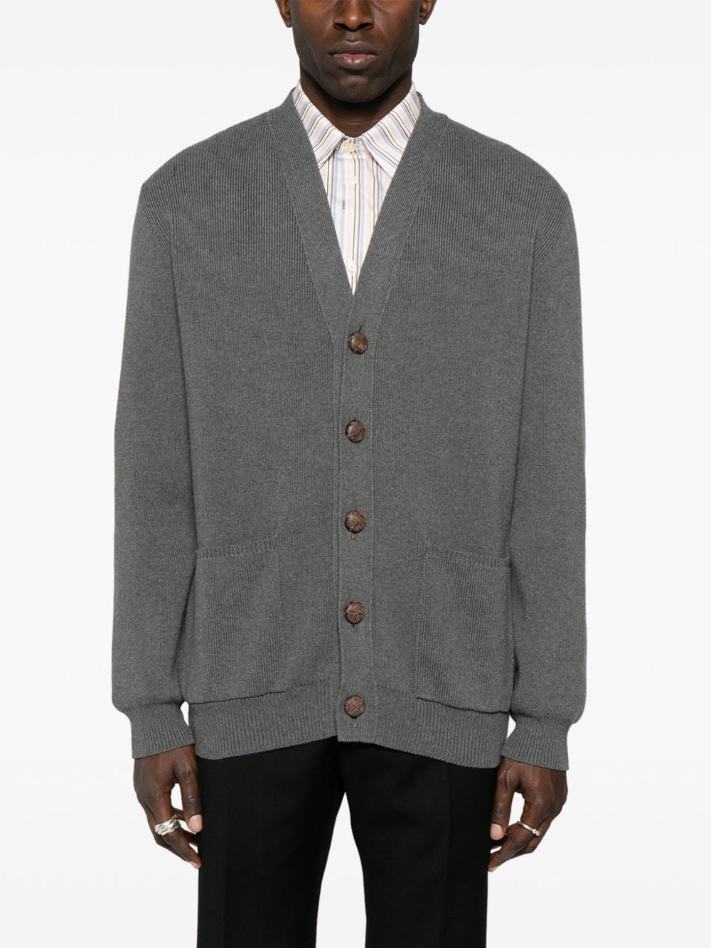 Golden Goose Cotton V-necked Cardigan Grey