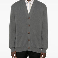 Golden Goose Cotton V-necked Cardigan - Grey