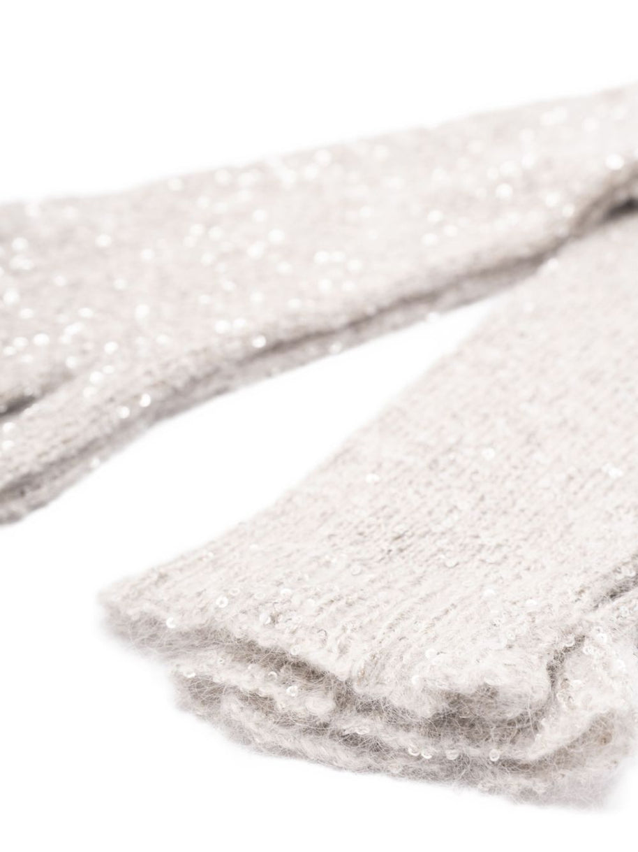 Brunello Cucinelli Sequin Long Gloves