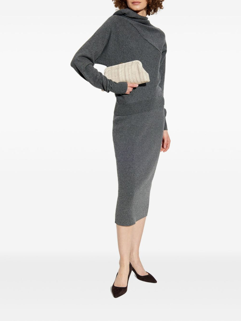 Tom Ford Cashmere And Cotton Midi Skirt - Grey