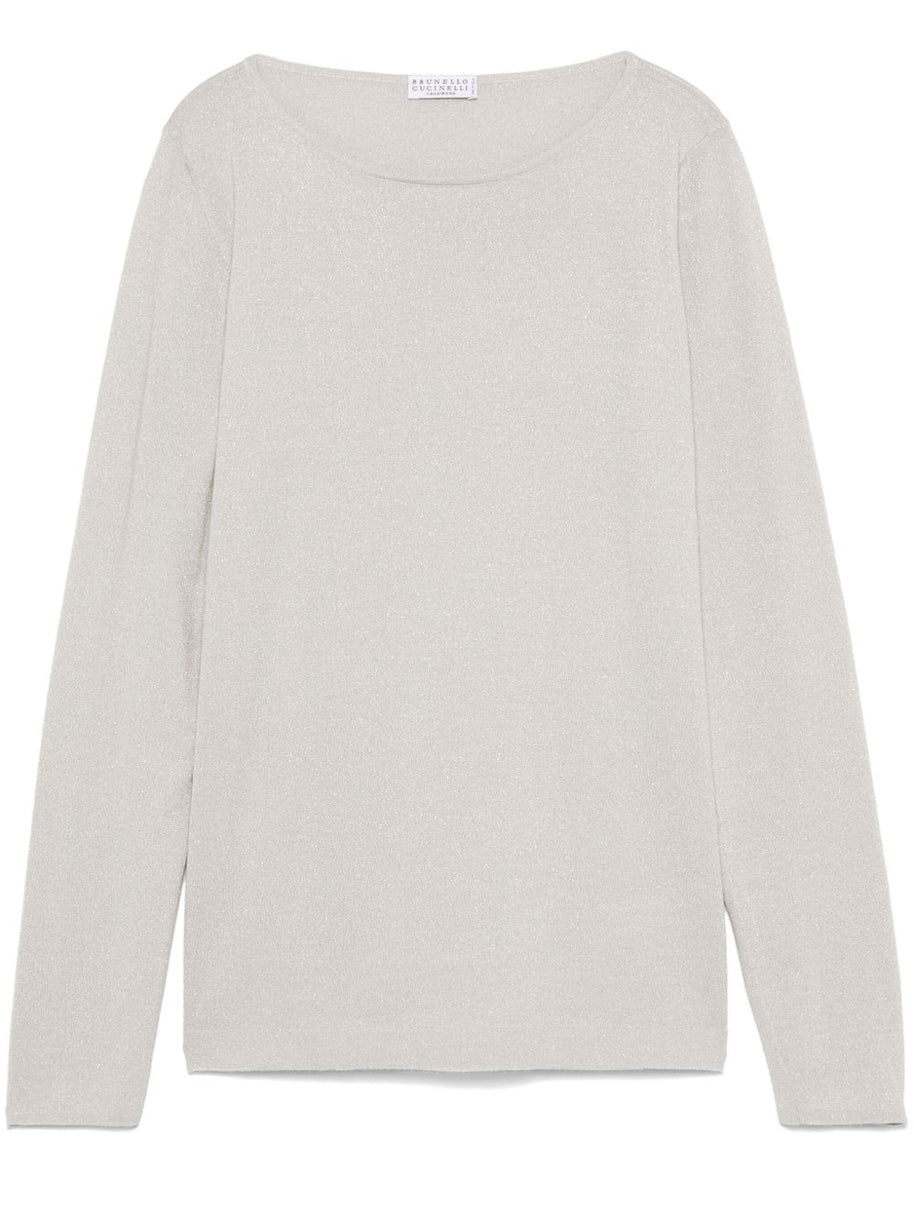 Brunello Cucinelli Cashmere Boat Neck Sweater - Ivory