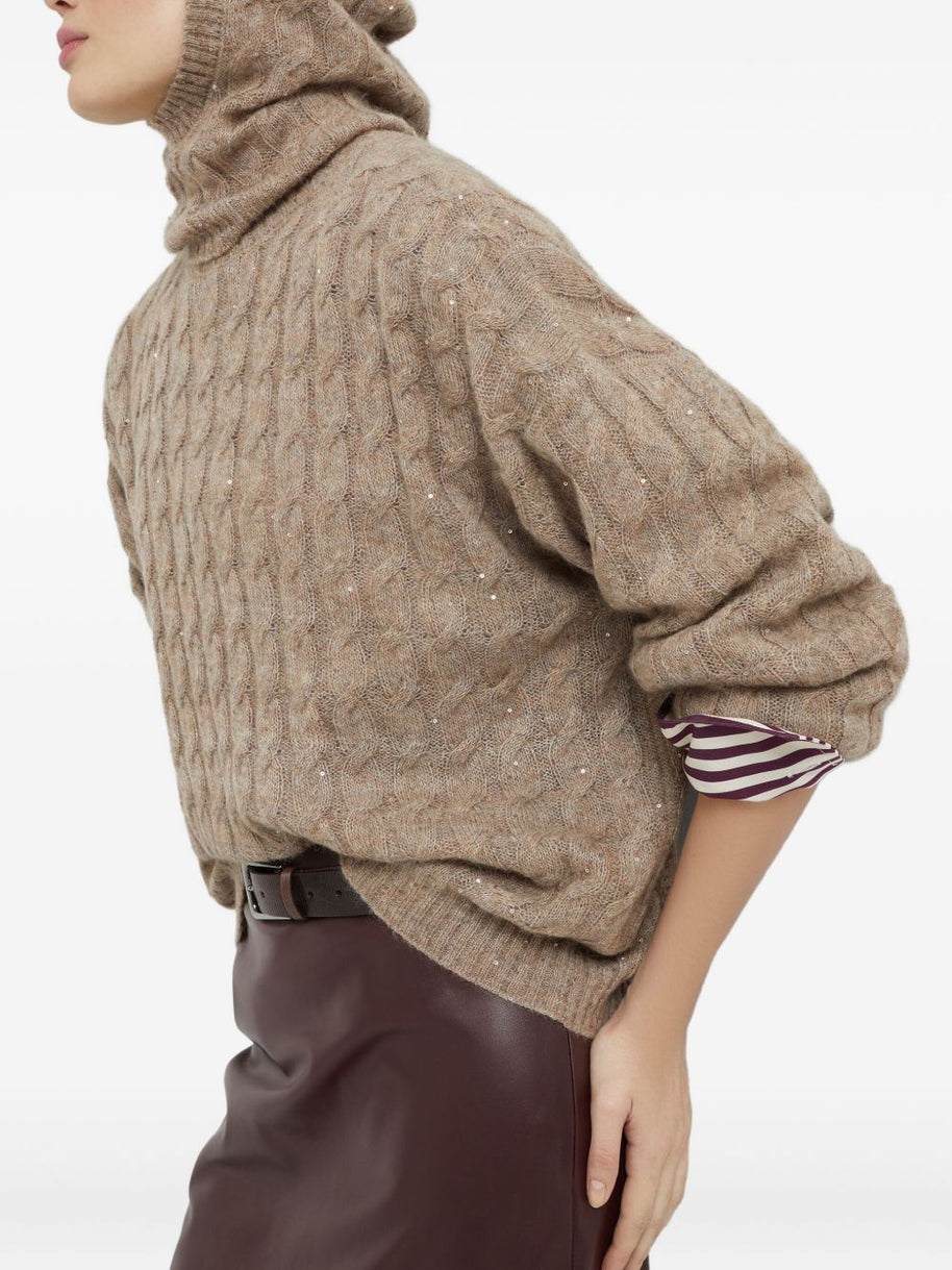 Brunello Cucinelli Wool Knitted Sweater - Brown
