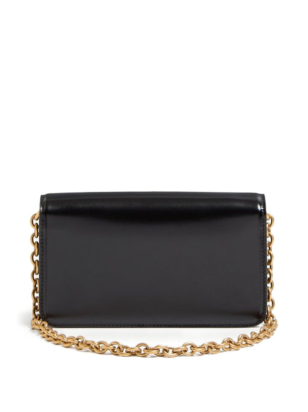 Valentino Garavani Vain Small Leather Clutch Bag - Black