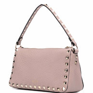 Valentino Garavani Rockstud Small Leather Shoulder Bag - Powder