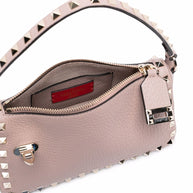 Valentino Garavani Rockstud Small Leather Shoulder Bag - Powder