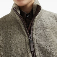 Brunello Cucinelli Curly Shearling Short Sleeve Outerwear With Shiny Zipper Pull