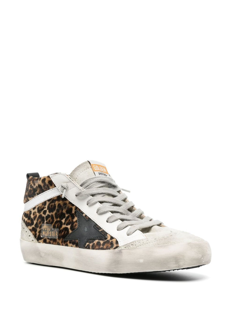 Golden Goose Mid Star Leather Sneakers - Brown