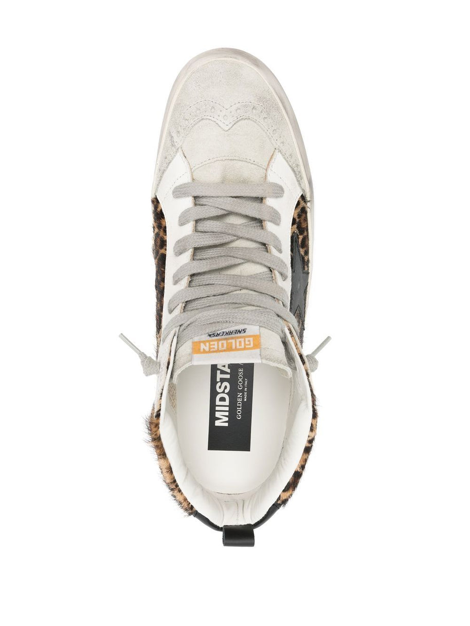 Golden Goose Mid Star Leather Sneakers - Brown